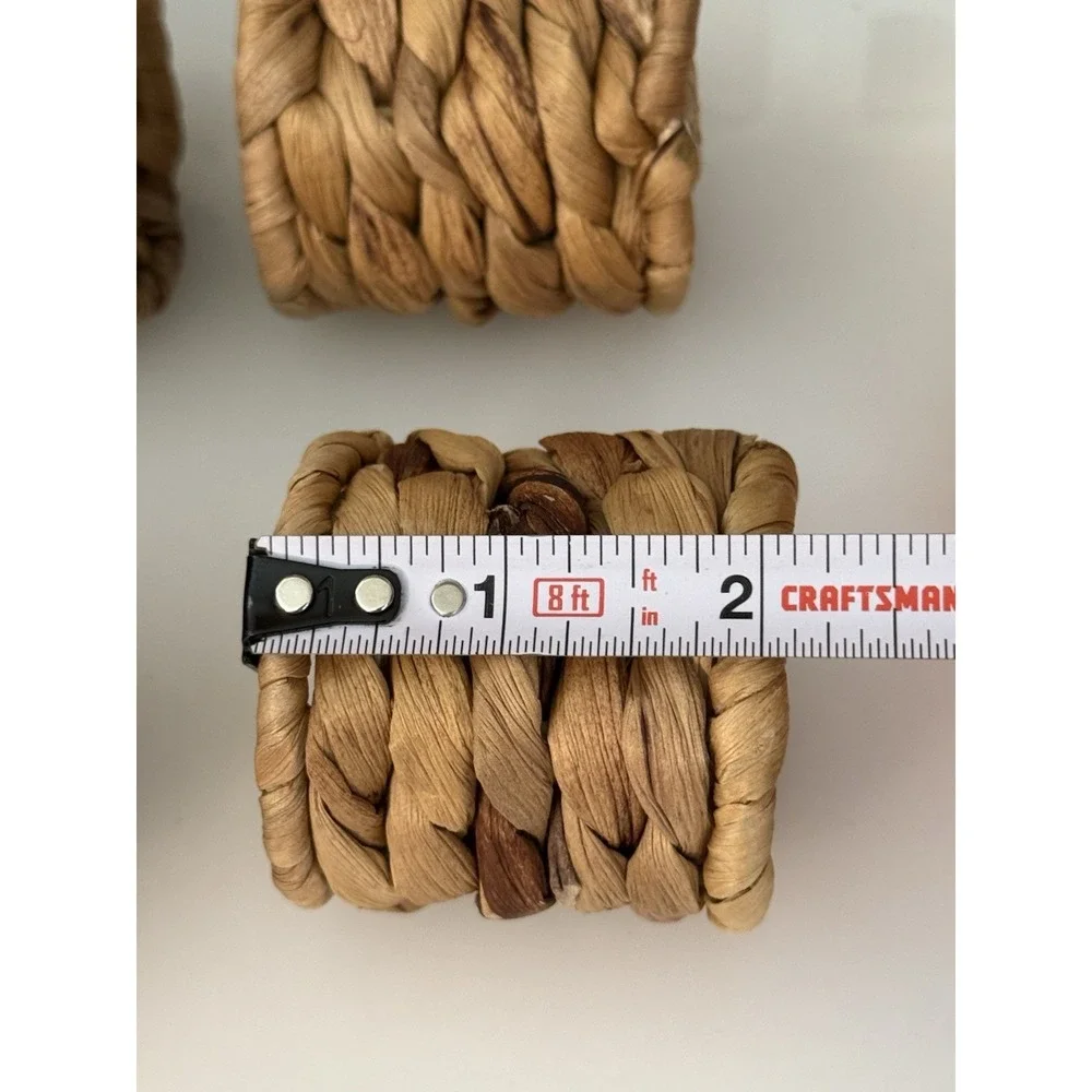 Set‎ of 6 Vtg Woven Seagrass Napkin Rings Rustic Dining Table Place Setting 2